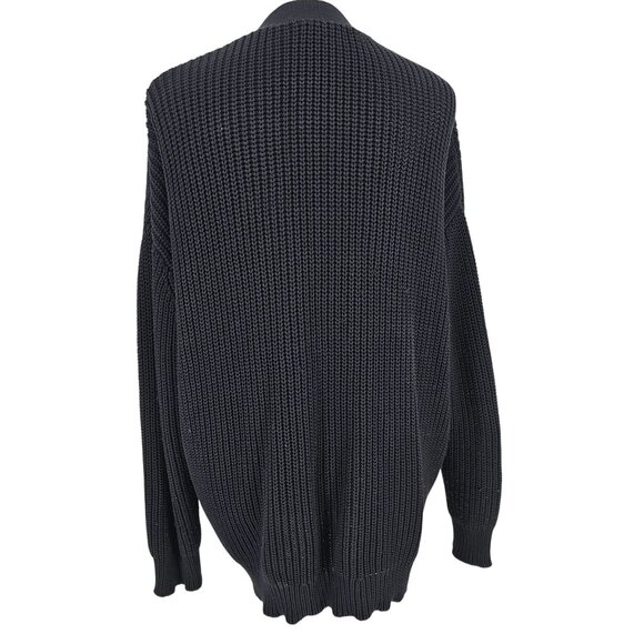 Jenni Kayne Organic Cotton Cocoon Cardigan Sweater Black Ribbed Relaxed XXS - Picture 2 of 12